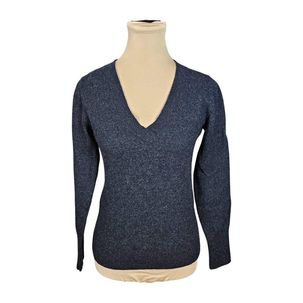 TNA Aritzia V-Neck Black 100% Black Long Sleeve Sz S